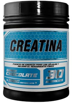 Creatina Monohidratada en Polvo | Creatina 100% Pura | Mayor crecimiento y recuperación muscular | Aumenta la fuerza | 300 Gramos, Sabor Chocolate.