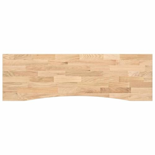 vidaXL Desk Top - Solid Oak Wood Rectangular Surface with Untreated Finish - 160x50x2.5 cm, Ideal for Versatile DIY Applications in Offices, Bedrooms, and More