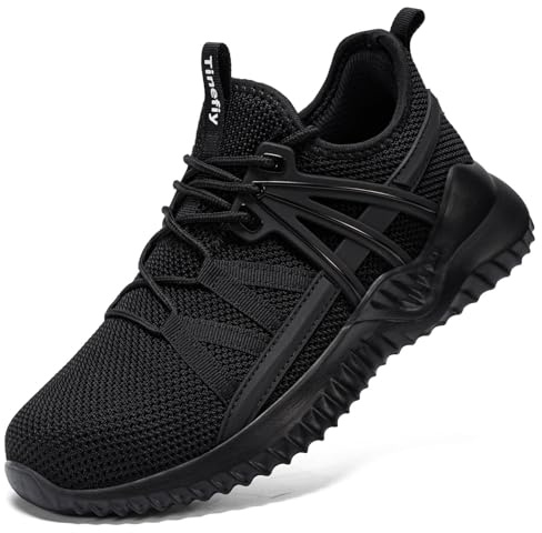 Tinefiy Steel Toe Shoes for Women Lightweight Comfortable Slip Resistant Safety Work Sneakers Composite Toe Indestructible Shoe Size 6