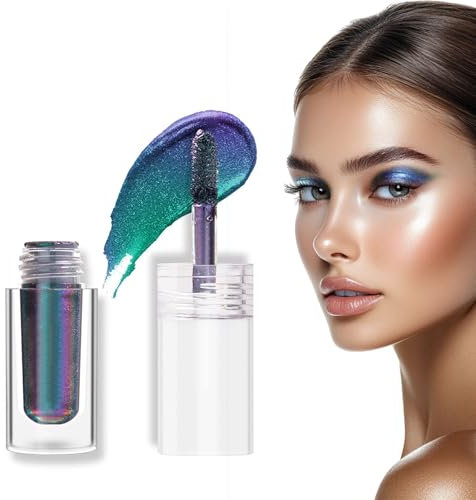 Lilbitty Glitter Ombretto Liquido Turchese Multicolore Camaleonte Metallico a Lunga Durata Olografico Smudgeproof Topper Occhi Alba