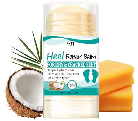 Foot Cream for Very Dry Feet - Coconut Heel Balm Stick for Cracked Heels - Deep Moisturizing Cracked Heel Repair Cream -Foot Moisturiser Skin Care For Body Hands & Feet Knees - For All Skin Types