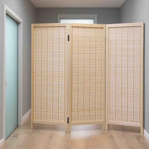 ZAQYCM Paravent Interieur Paravent De Séparation Basse en Bois 60 80 100 120 150 170 180 200 CM De Haut, Cloisons Temporaires Pliantes Réglables Extra Longues 3 4 5 6 8 Panneaux(3 Panel,H 80cm/2.6ft)