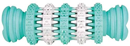 Trixie Denta Natural Rubber Mintfresh Bone, 11 cm | Dental care chews with textured surface - provides fresh breath and meaningful activity in between
