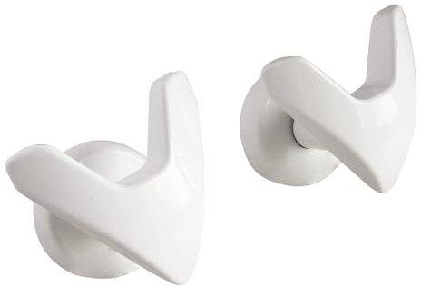 SOMATHERM FOR YOU, Patères V blanches pour sèche-serviette à visser - Lot de 2 - Fixation facile sur tubes plats - Idéal pour une déco pratique et élégante dans votre salle de bain
