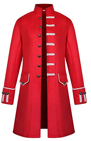PRJN Gotisk kappa för män, vintage, steampunk-kostym, jacka, blazer, kappa, kappa, kappa, slim fit, blazer, uniform, kostym, fritidsdräkt för semester, fest, lång trenchcoat, för män, ståkrage kostym