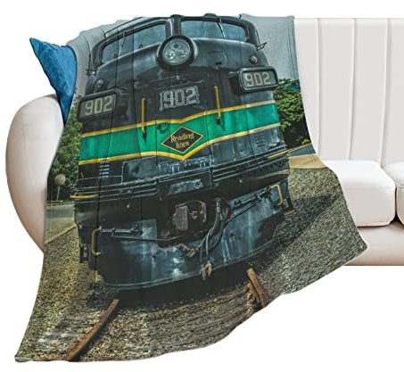 Coperta frontale in treno vintage leggera biancheria da letto super morbida flanella coperta per letto soggiorno divano divano per bambini adulti 125 cm - 100 cm