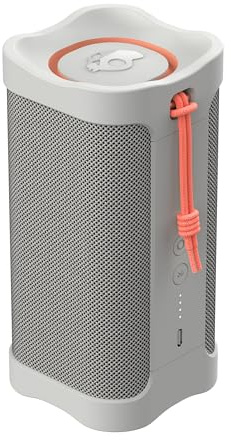 Skullcandy Terrain Cassa Wireless Bluetooth Portatile, Impermeabilità IPX7, 14 Ore di Autonomia, Stereo True Wireless con Cinghia Integrata per Viaggi e Uso all’Aperto - Bone/Orange