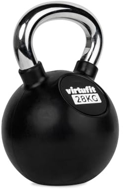 VirtuFit Kettlebell - Gomma - Cromo - 28 kg