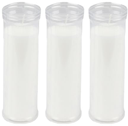 Candele Votive Bianco per Rituali 18x6cm, Ceri Votive Lunga Durata 105 ore