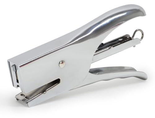 WAYTEX 931551 Cucitrice per metallo, 25 fogli, meccanismo compatto, 100% metallo cromato per punti metallici 24/6, 26/6