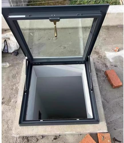 claraboya Ventana de Skylight con Accesorios, Skylights universales de techo para la iluminación del sótano, Cubierta de escotilla de mantenimiento pequeña y grande(50x50cm/19.7x19.7inch)