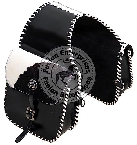 EQUIGEAR Western-Leder-Satteltasche für Pferde | Reitvergnügen Wanderritt geeignet für Reiten und Fassrennen | Satteltasche mit verstellbarem Riemen GRÖSSE: 10X10X3 AS-35