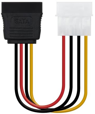 PRENDELUZ Cable SATA de alimentación 5.25 (Molex 4pin) a M-SATA de 16 cm para conectar discos duros a fuentes de alimentación.