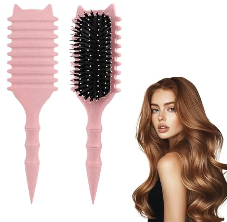 Neuytiky Spazzola per Capelli Curva,spazzola per Ricci Multifunzionale,Spazzolas Districante per Capelli Professionale,spazzola per Definizione Ricci,Curly Hair Brush