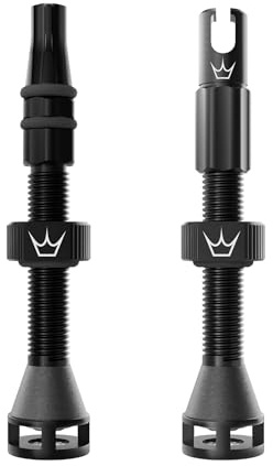 Peaty's Holeshot Fast Flow Tubeless Bike Tyre Valves - 42mm, Black | High Airflow Anti Sealant Clog Design, Fast Tyre Setup, Fully Serviceable 7075 Aluminium, Compatible with MTB Rim Inserts