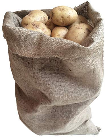 Nutley's Hessian Sack 50 x 80cm potatoes onions root veg storage 8.9oz grade bag - Pack quantity: 5