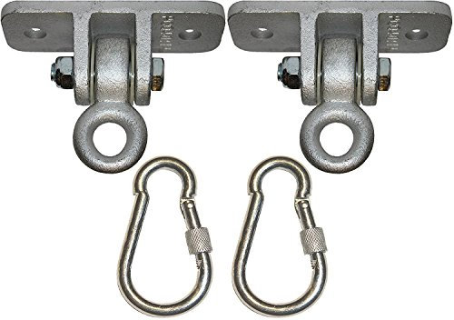 LABABE 2 Piece Heavy Duty Iron Swing Hangers Sets With Locking Snap Hooks,Duty Ceiling Wall Mount Hooks Anchors-For Porch Swing Set Indoor Outdoor Seat -Safety Swing Hooks Rope Hanger
