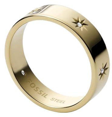 Fossil Ring Für Frauen Sutton, Breite: 3,6mm Gold-Edelstahl-Ring, JF03874710