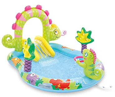 Intex 56129NP - Piscina Gonfiabile Play Center Iguana, Vinile, Multicolore, 157x170x132 cm