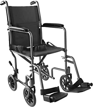 PEPE Mobility - Rollstuhl Faltbar Leicht Schmal (Sitz 38 cm), Transportrollstuhl aus Stahl, Indoor für Ältere Menschen, mit Fußstütze