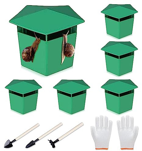 Udbrud Trampa para Caracol y Babosas, Juego de 6 Trampa para Caracoles de Jardín con Herramientas de Excavación y Guantes sin Productos químicos Trampa Respetuoso del Medio Ambiente para Capturar