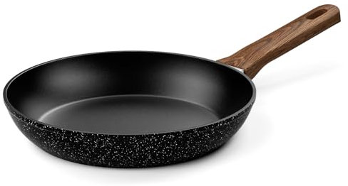 Innerwell Antihaft Bratpfanne 24 cm, Pfanne Induktion mit Keramik Antihaftbeschichtung in Profiqualität, Omelette Pfanne, Gesunde Granit Pan, Backofenfest, PFOA-frei, Spülmaschinenfest, Schwarz