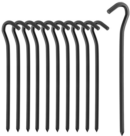 Necneecu Zeltheringe, 18 cm/7 Aluminiumlegierung Zeltheringe Aluminium Heringe Erdnägel für Harte Böden, ideal für Garten, Camping, Abenteuer, Picknick Zelt(10, schwarz)