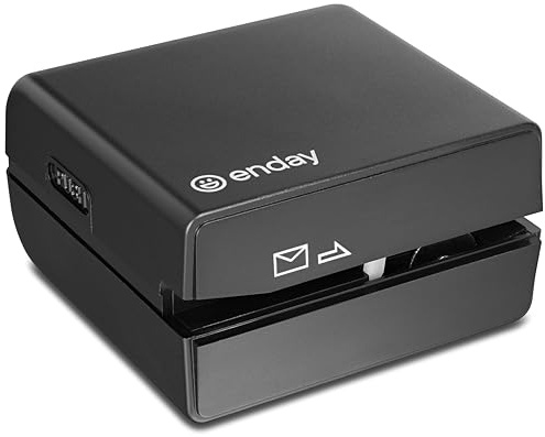 Electric Letter Opener - Envelope Opener, Black Mail Opener Battery Operated - Letter Opener Envelope Slitter Portable & Safe Blade Design Mail Opener Tool for Home & Office Desks - Enday