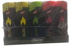 Sicignano Accendino Antivento con Decoro Fiamma, Rosso,verde, giallo (50, Pezzi)