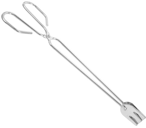 KOMBIUDA Lengthened Charcoal Tongs for BBQ Outdoor Fire Pit Tools Stainless Steel Fireplace Tong for Campfire Cooking Suitable for Camping and Home Use