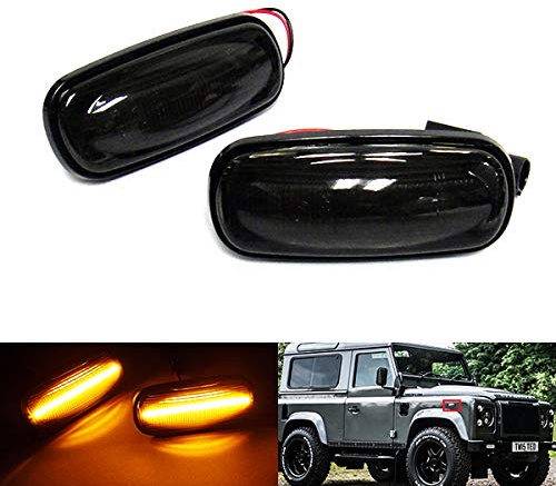 RZG 2 x nero fumé lente indicatore laterale ambra LED indicatore ripetitore luce per 1998+ LR Defender 90 110 Discovery II Freelander I 75
