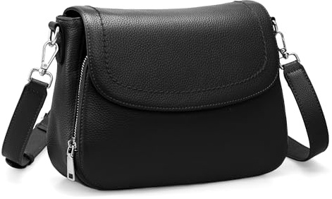befen Black Cross Body Bag Genuine Leather Handbags for Women Small Shoulder Bag for Women with RFID Blocking