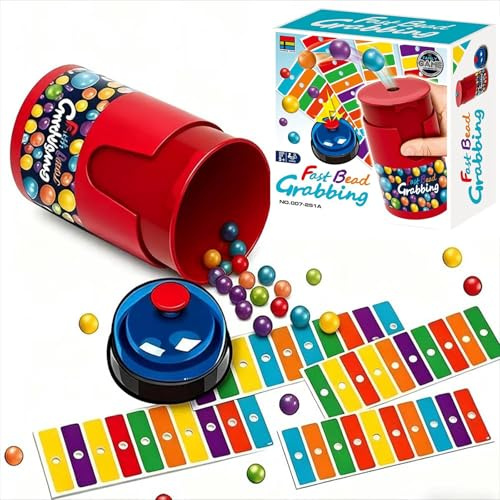 JIABAOZ Fast Bead Grabbing Game - Set di Bingo Abbina Colori - Migliora i riflessi, il riconoscimento dei colori e la coordinazione occhio-mano, per feste di gruppo e in famiglia