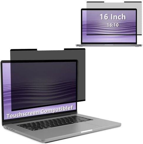 RanBluu Pantalla de Privacidad para Portátil de 16 Pulgadas, Filtro Privacy Screen Filter, Privacy de Film Extraíble Anti UV Protector de Pantalla para Pantalla táctil Ordenador(16 16:10)