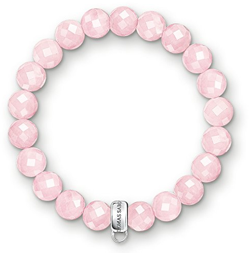 Thomas Sabo Women Charm Bracelet Rose Quartz Charm Club 925 Sterling Silver Rose Quartz X0191-034-9