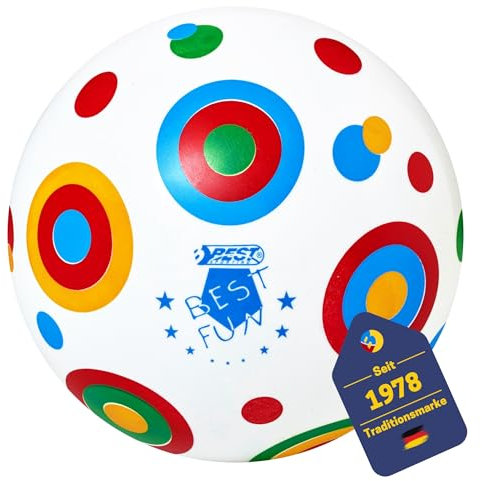 Best Sporting PVC-Ball Toy Rainbow I Leichter Spielball I hochwertiger Wasserball I 22 cm großer Beachball I bunter Ball mit Best Sporting Logo Verspieltes Design I Gummiball I Ball Kinder