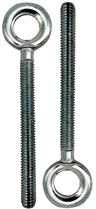 DOJA INDUSTRIAL | Perno de anillo | Tornillos de anillo M8 de acero galvanizado | M8 x 60 | Pack 5 | Rosca completa para fijación y suspensión | Apto para hogares, oficinas, hoteles y otros lugares