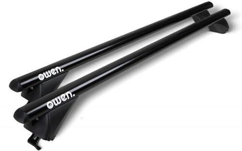 Owen 3.0 L Dachträger Universal 135cm Schwarz I bündige Schiene, geschlossene Reling I Relingträger 135cm aus Alu bis 90kg Universal