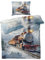 QEODAH Dampflok Bettwäsche 135x200 Winter - Dampflokomotive Bettbezug 135 x 200 2er Set - Wendebettwäsche & Kissenbezug - Weiche Mikrofaser Bettwäsche-Sets mit Reißverschluss - Schlafzimmer Bett Deko