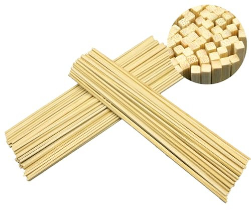 Transmore 200 Stück Zuckerwatte Stäbe 300mm x 3mm Zuckerwattestäbe Holzstäbchen zum Basteln Stäbchen Bambusstäbe Für Zuckerwattemaschine Natürliches Bambus Holz für Holzarbeiten, Kunstprojekte & DIY