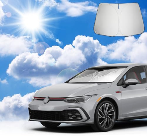 Coleya Parasole per Parabrezza Compatibile con VW Golf 8 8.5 2020-2025, Golf 8 Copertura Parasole per Parabrezza Anteriore, VW Golf 8 Accessori Protezione Solare, Ripiegabile, Protezione UV