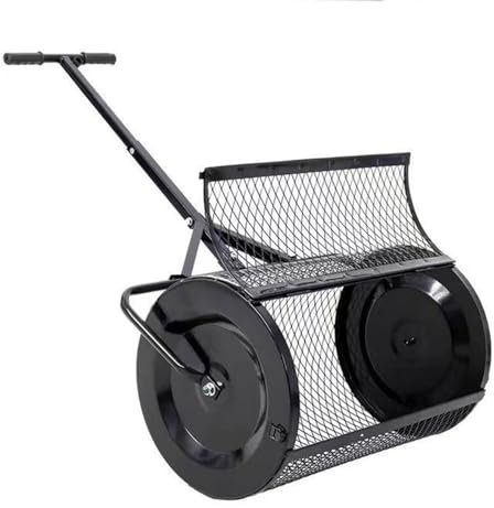 AHDFY éPandeur De Compost, Rouleau Gazon, Epandeur Engrais, 70l, éPandeur De Mousse De Tourbe, avec PoignéE Ergonomique en T, pour éPandre Fumier Terre VéGéTale Pelouse Jardin