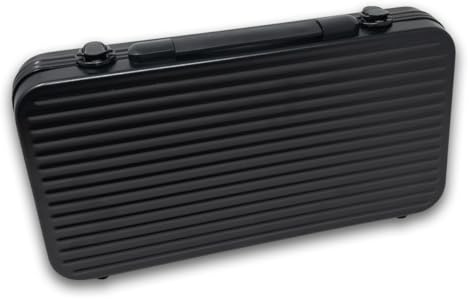 DA VINCI Professional Poker Chip Case, Black Polycarbonate Shell Hard Case with Aluminum Frame, and Strong EVA Rubber Interior Chip Tray (300 Chip Capacity)