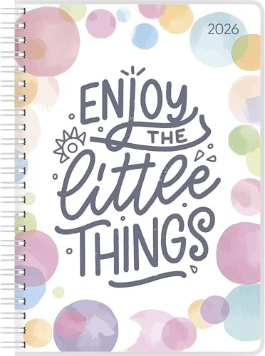 Alpha Edition - Ladytimer, Agenda a anelli Little Things 2026 – Calendario tascabile A5 (15×21 cm) con 128 pagine, planner settimanale per studenti e studentesse, rilegatura ad anelli, panoramiche