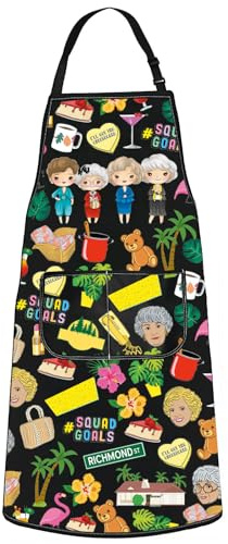 WZMPA Golden Girl Kitchen Apron Blanche & Rose & Dorothy & Sophia Fans Gift Stay Golden BBQ Apron Bachelorette Parties Merch, Squad Goals Ap, Medium