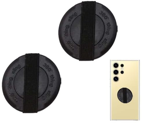 LONZIKP 2 Pcs Premium Soporte para Dedos de Smartphone, Agarre Adhesivo para Móvil, Soporte para Teléfono, Asa para Selfies, Soporte de Agarre para Uso con una Mano (Negro)