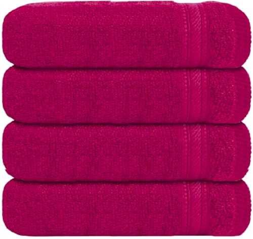WovenWonder Lyxig flanell ansiktstyg set egyptisk bomull supermjuka fingertoppshanddukar 500 GSM hotellkvalitet mjuk känsla tvättdukar (30 x 30 cm) (rosa, 4-pack)
