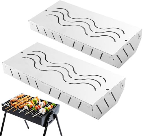 Scatola per affumicatore per barbecue, 2 scatole per affumicatura in acciaio inox resistente, funziona con trucioli di legno, affumicato, accessori per grigliare, per cucina, ristorante