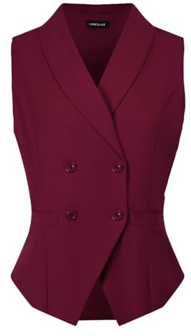 MINTLIMIT Suit Vests for Women Button Up Business Casual Dressy Double Breasted Waistcoat Vest