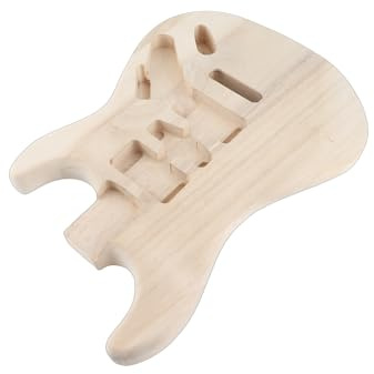 Fesjoy Corps de Guitare électrique inachevé fabriqué à la Main, Finition Lisse pour Les Amateurs de Guitare et Les Artisans Personnalisation (Noix de Bougie)